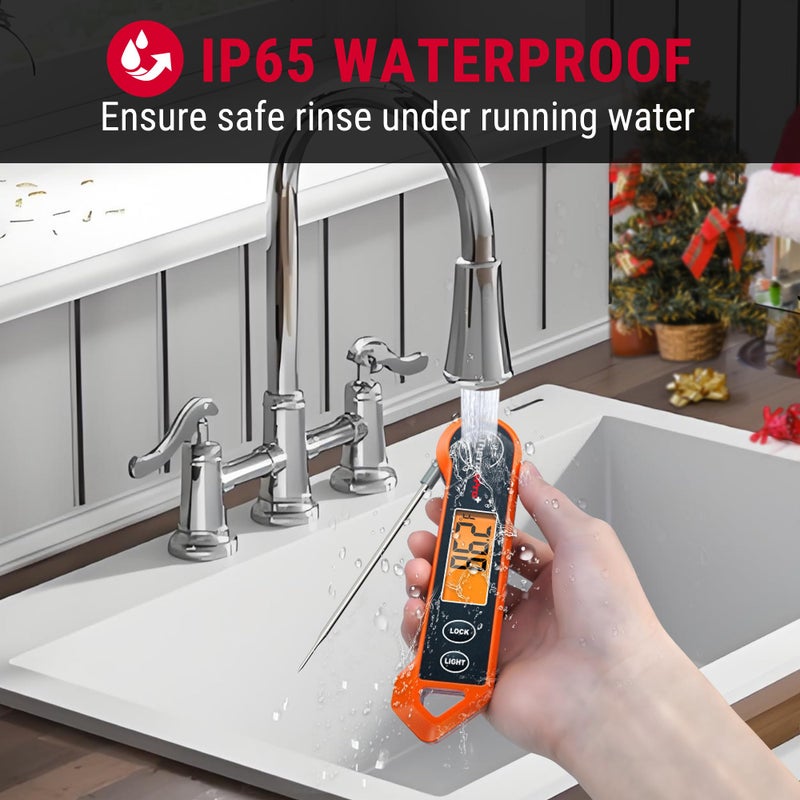 ThermoPro ترمومتر لحوم رقمي ThermoPro TP19H للطهي مع إضاءة خلفية مزدوجة الحساسية وحساس حركة لمطبخ الطهي لقياس درجة حرارة الطعام للشواء والشواية والقلي بالزيت والحلويات والترمومتر الفوري لقراءة درجة الحرارة. - Image 4